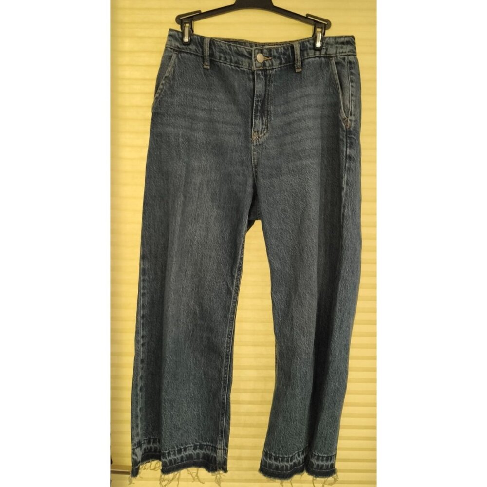 Marc New York Wide Leg Cropped Jeans Womens High Rise Lightweight Denim Blue